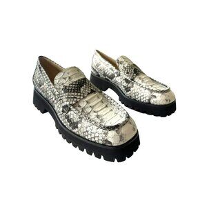 Freda Salvador $395 Hana Snake Skin Chunky Penny Loafer Slip On Sz 8.5 NEW